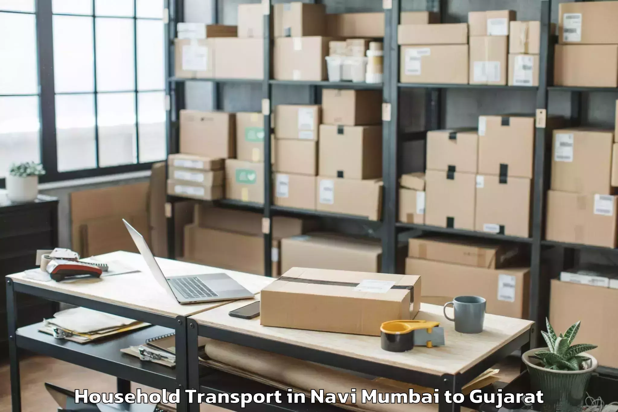 Efficient Navi Mumbai to Tharad Household Transport